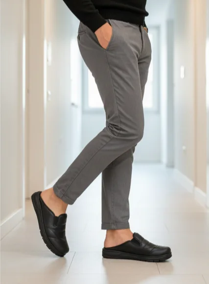 صابو حذاء رجالي ممتاز من الجلد الحقيقي ، مريح و طبي سوميلا مخيطة