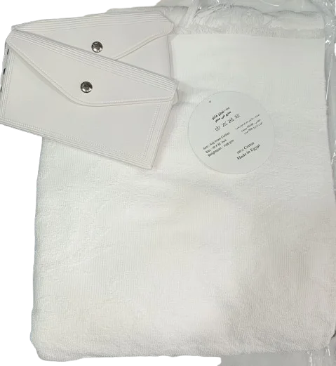 إحرام رجالي قطن 100٪ – راحة وجودة عالية + صمطة الإحرام