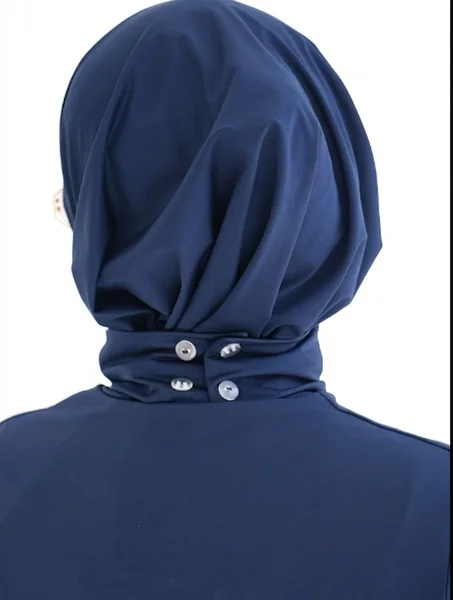 Button Hijab Bleu nuit