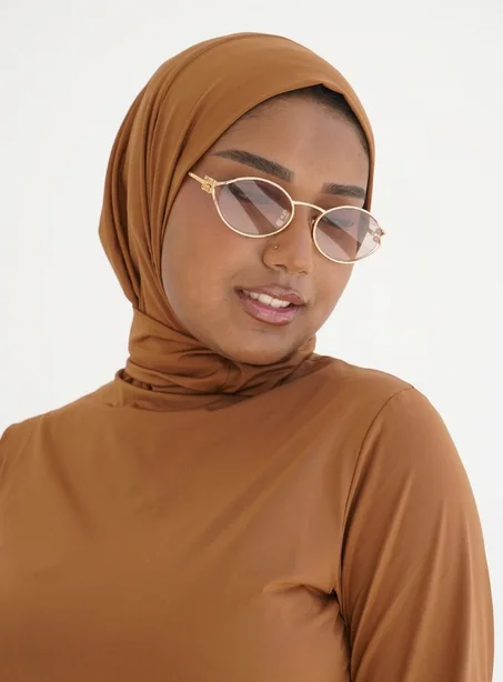 Button Hijab Camel