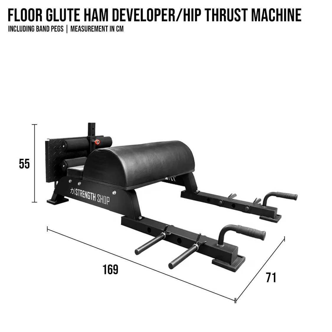 Floor Glute Ham Developer/Hip Thrust Machine