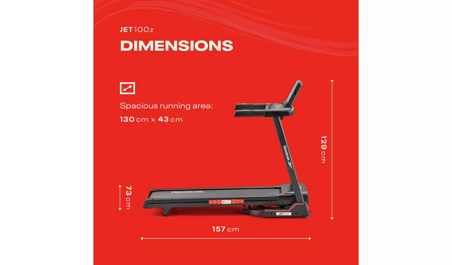 Reebok Jet 100z Folding Treadmill with Connected Fitness