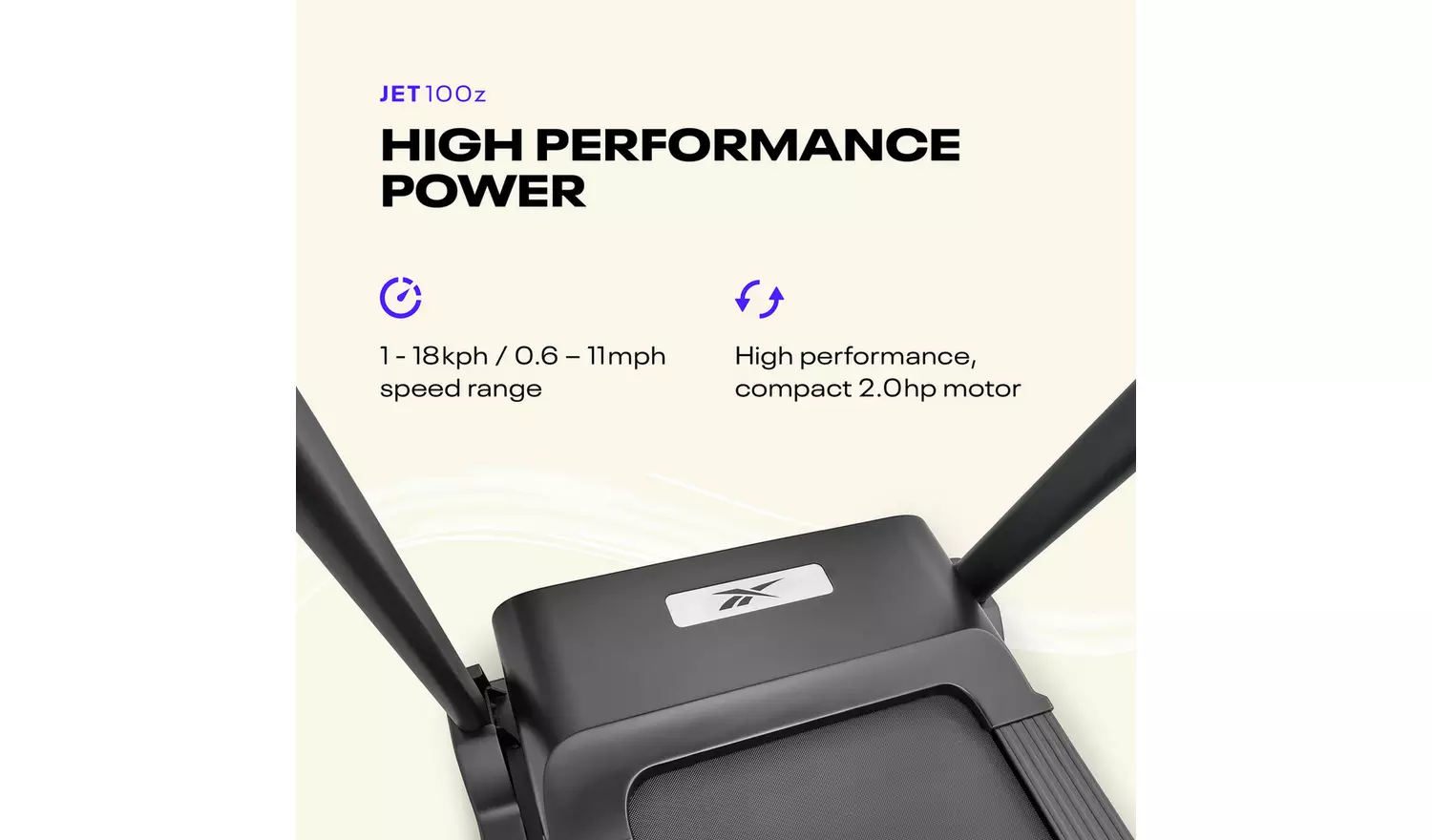 Reebok Jet 100z Folding Treadmill with Connected Fitness