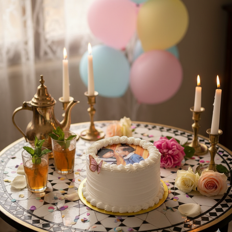 كيكة عيد ميلاد مع صورة-Gâteau d'anniversaire avec image