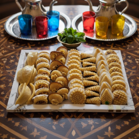بلاطو لوز -Plateau de Gâteaux Marocains aux Amandes