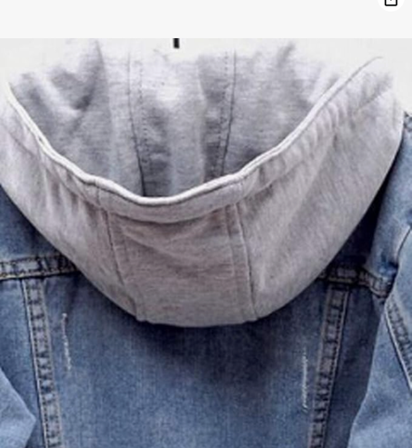 Women Denim Hoodies Coat, Ladies Solid Long Sleeve Button Pocket