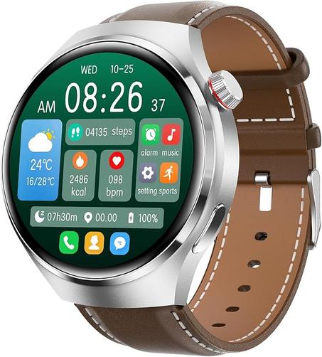 ساعة ذكية من نالاكال مع مكالمات بلوتوث الرد على المكالمات مراقب النوم مناسبة لجوالات ايفون/اندرويد مقاومة للماء IP68 فضي2  معدني معدل ضربات القلب/النوم