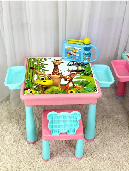 مكتب الأطفال الذكي للدراسة واللعب في وقت واحد - مكتب الابداع وتطوير مهارة الطفل  - من 2 سنوات الى 7 سنوات