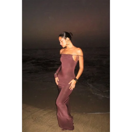 Robe Longue- Marron
