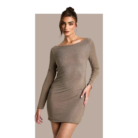Robe fourreau - Taupe