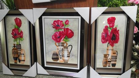 3 tableau flEUR POUR DECORATION MAISON