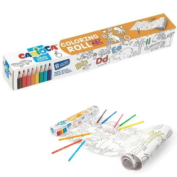 Rouleau Géant de Coloriage ABC + 8 Crayons