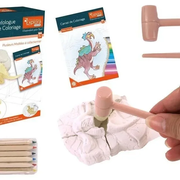 Kit De Paléontologue - Dinosaures Et Carnet de Coloriage