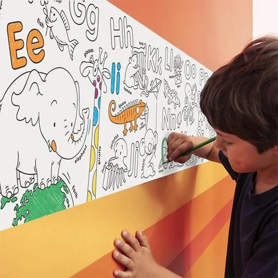 Rouleau Géant de Coloriage ABC + 8 Crayons