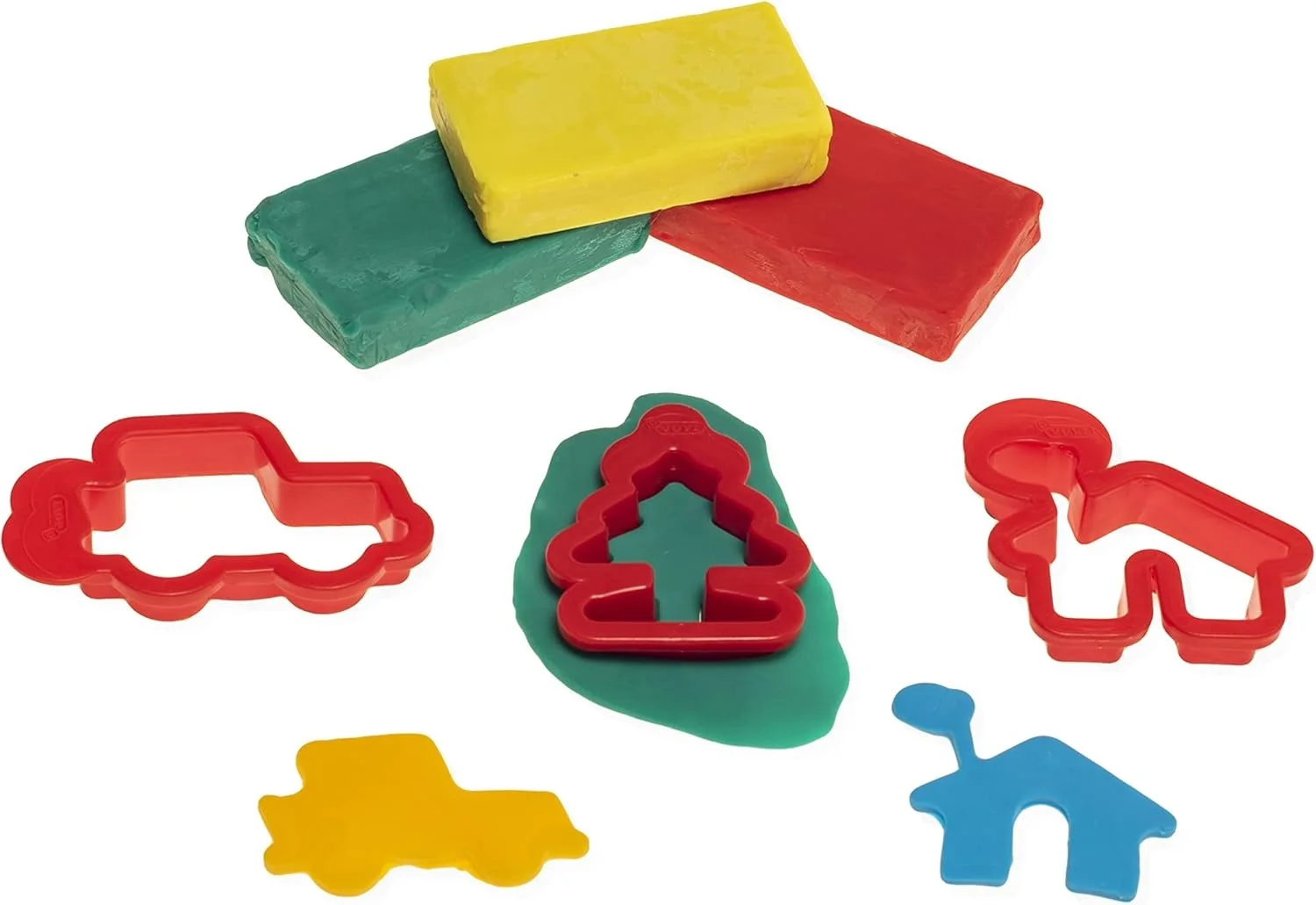 Seau 6 pâtes à modeler colorées+ accessoires