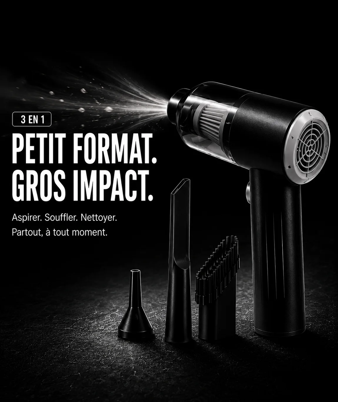 Mini Aspirateur - Kit de nettoyage 3-en-1