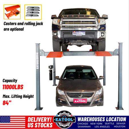 11000 Lbs Four Post Parking Lift 4-Post Auto Lift Garage Lift Storage