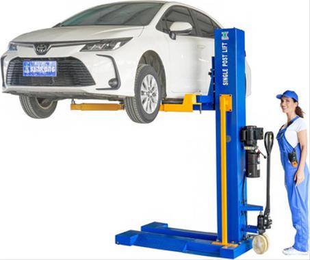 XK M6200 Car Lifts Model 220V Manually Unlock Mobile 6200Lbs Capacity Single Post Lift 36 Months Parts Replacemen