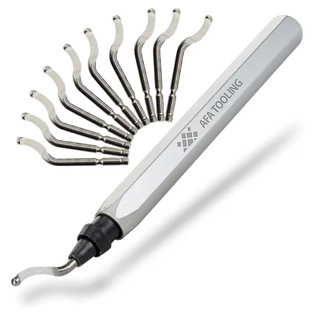 AFA Tooling - Herramienta de desbarbado con mango micropulido y anodizado con 11 cuchillas M2 de acero de alta velocidad, herramienta de desbarbado de impresión 3D, herramienta de escariador 