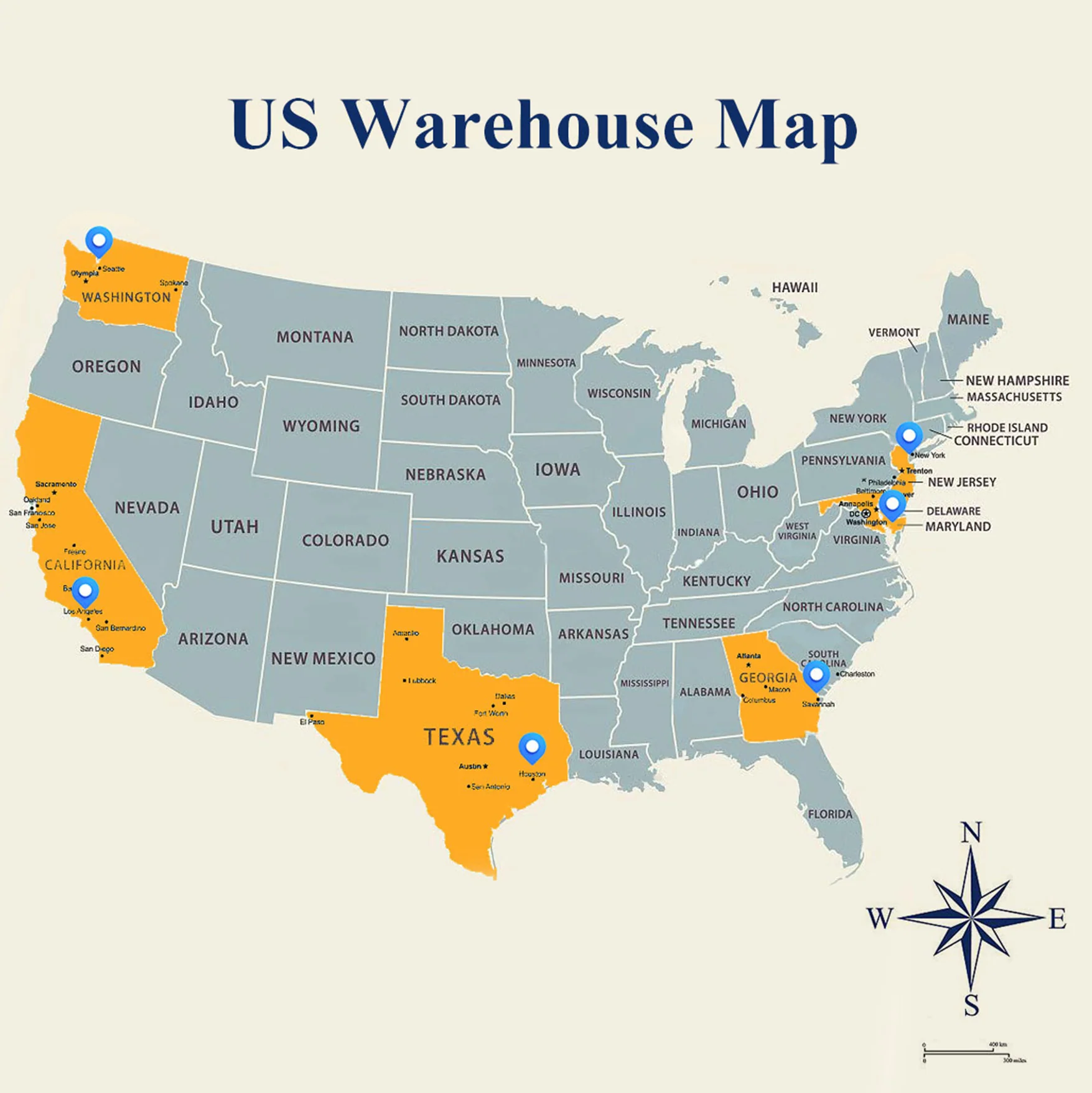 American Skid Steers warehouse locations across the USA