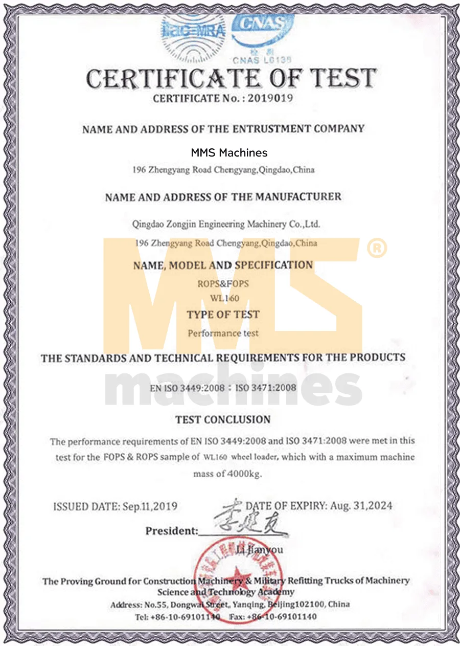 American Skid Steers Certificate