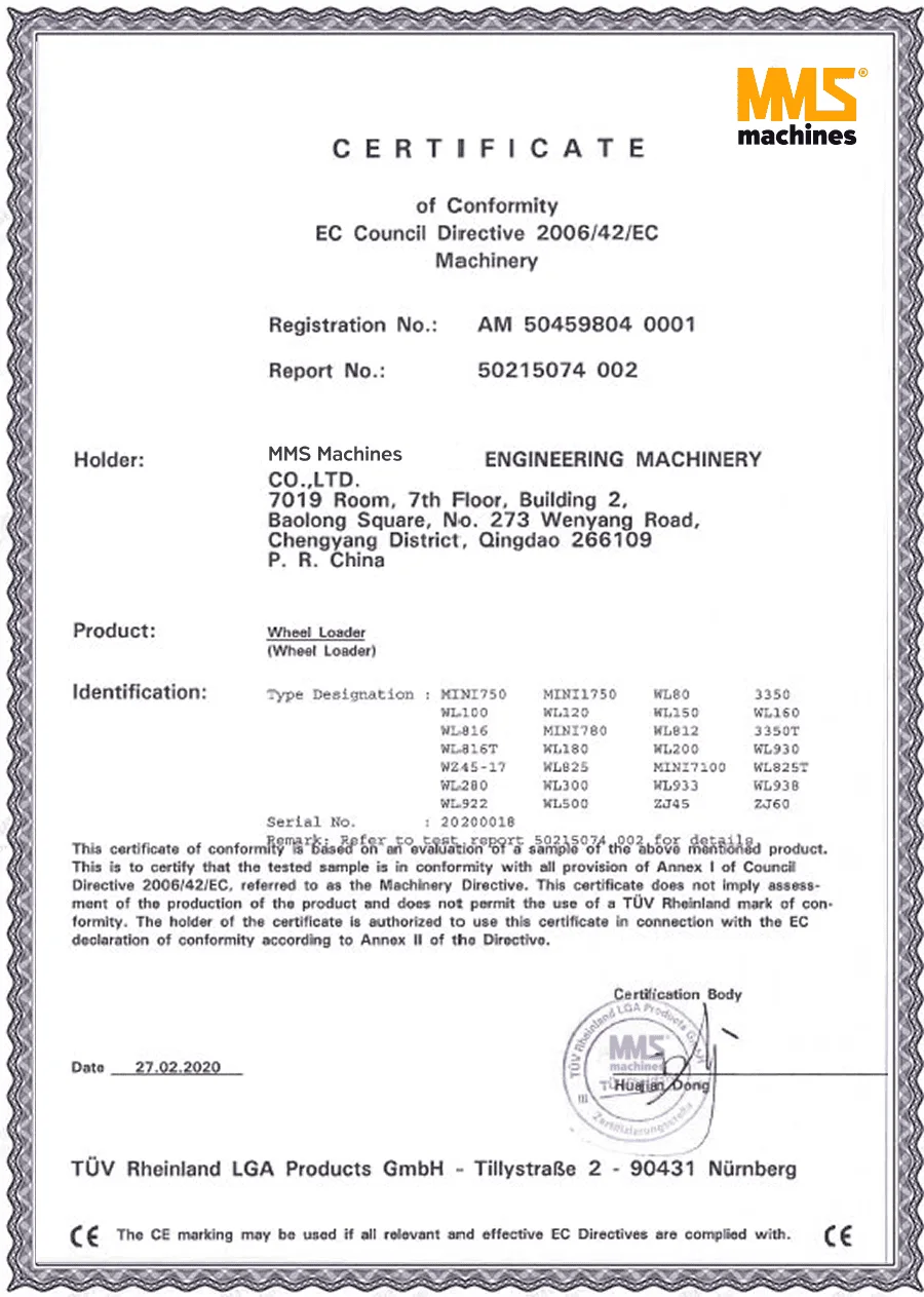 American Skid Steers Certificate