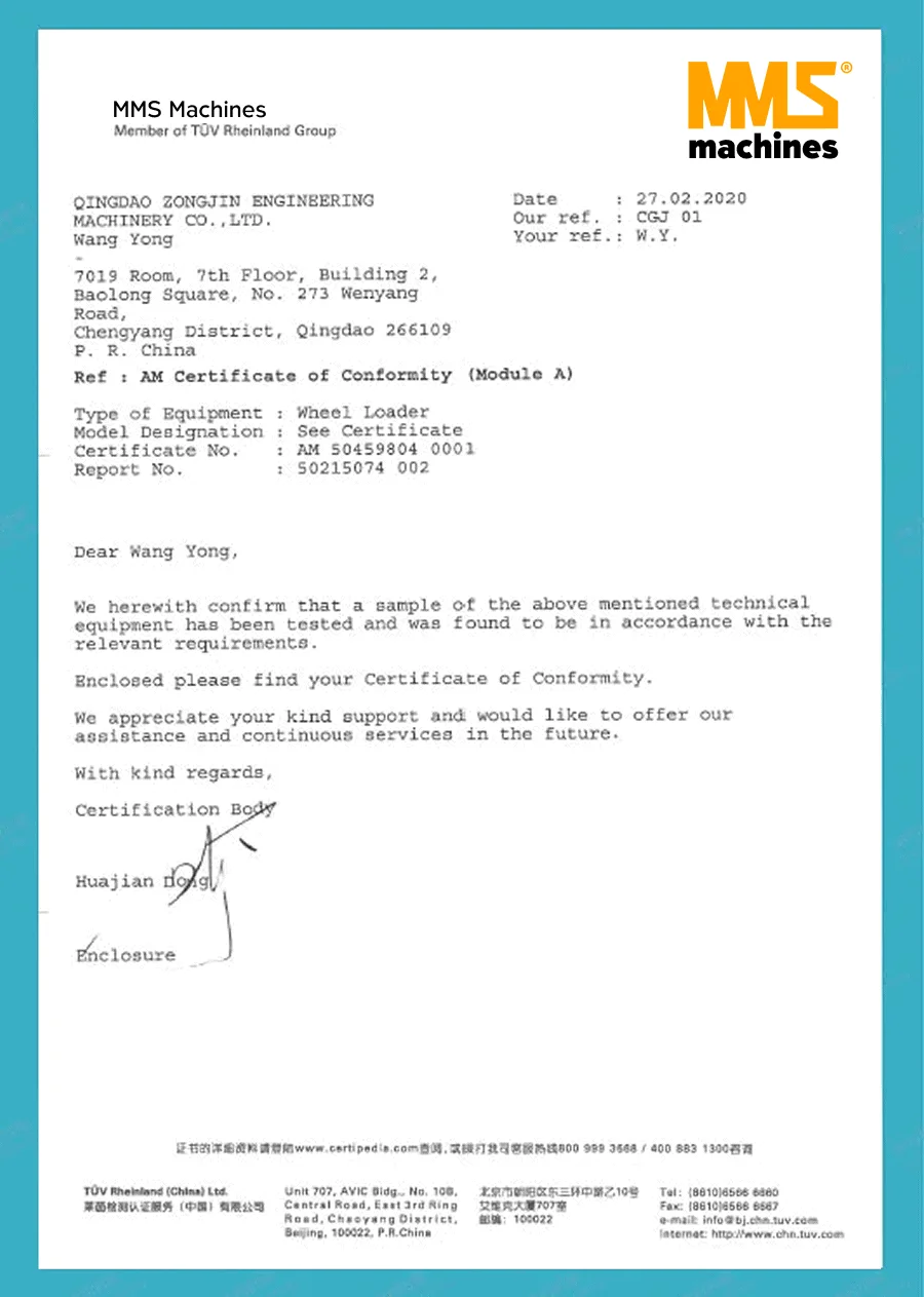 American Skid Steers Certificate