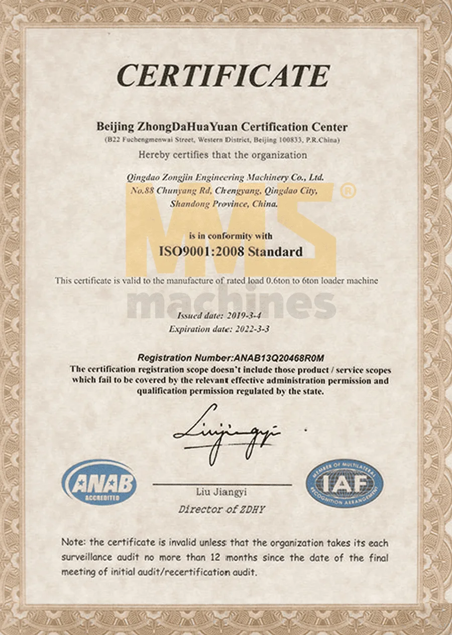 American Skid Steers Certificate