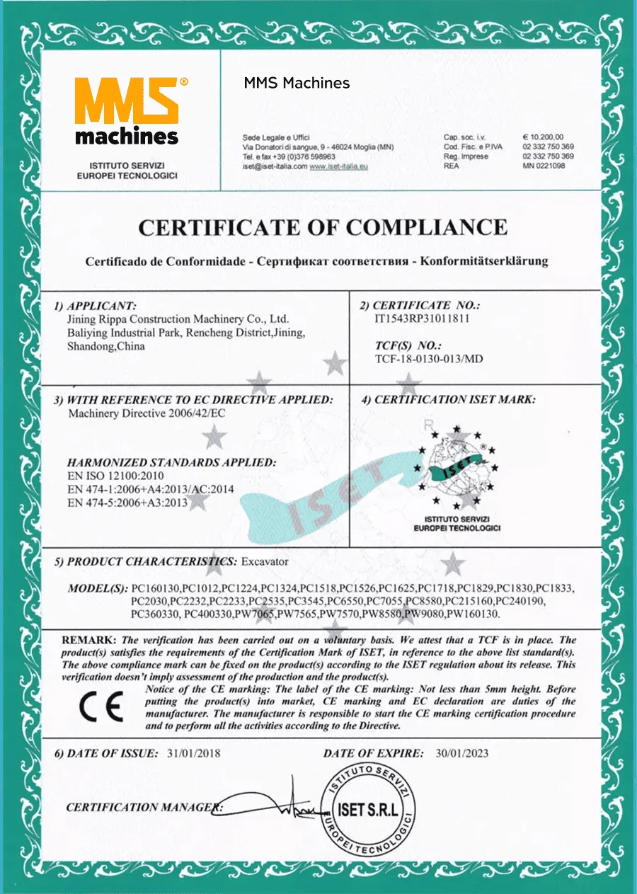 American Skid Steers Certificate