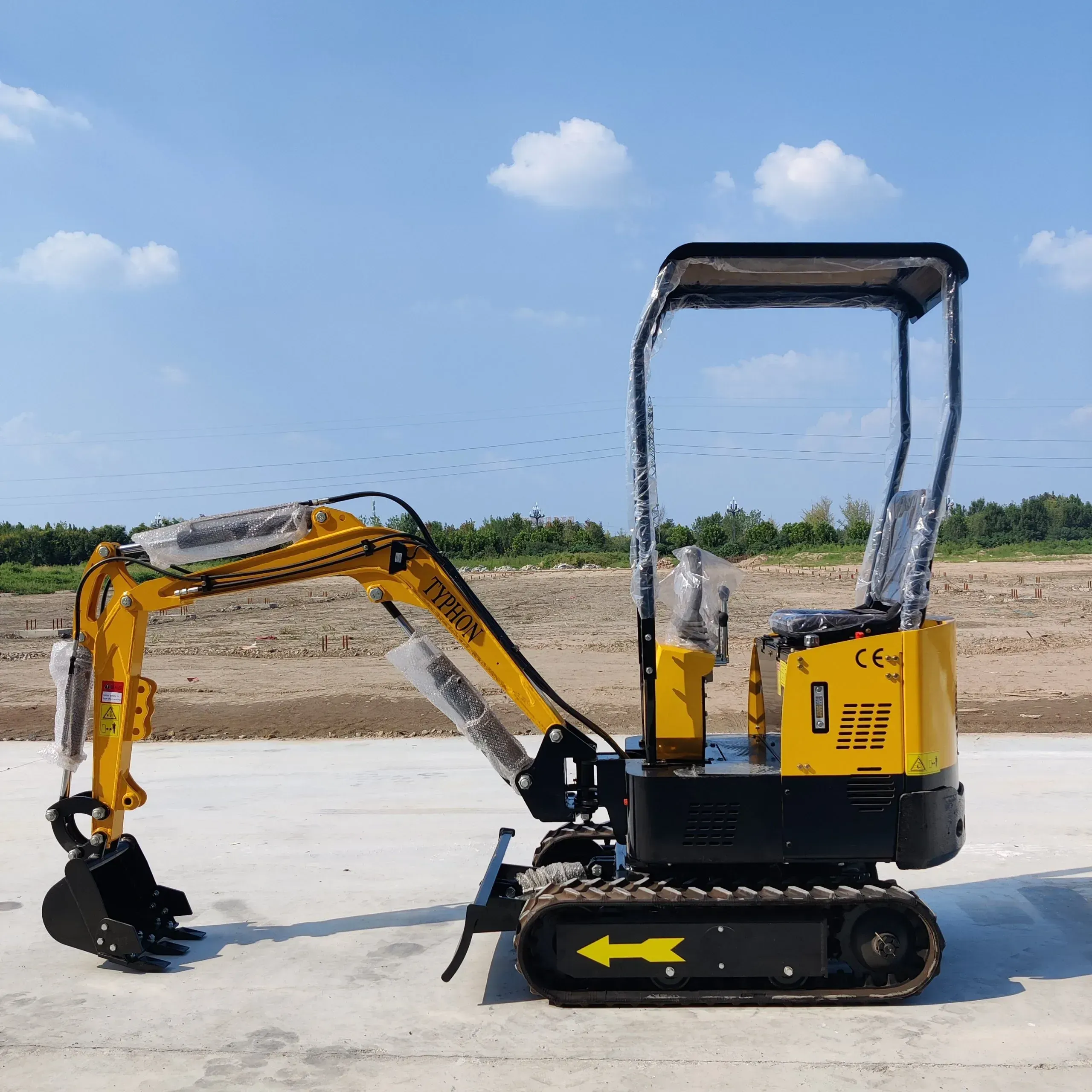TYPHON TERROR X STORM Mini Excavator – 1 Ton Trench Digger with Canopy, Hydraulic Thumb Clip, Bucket USA