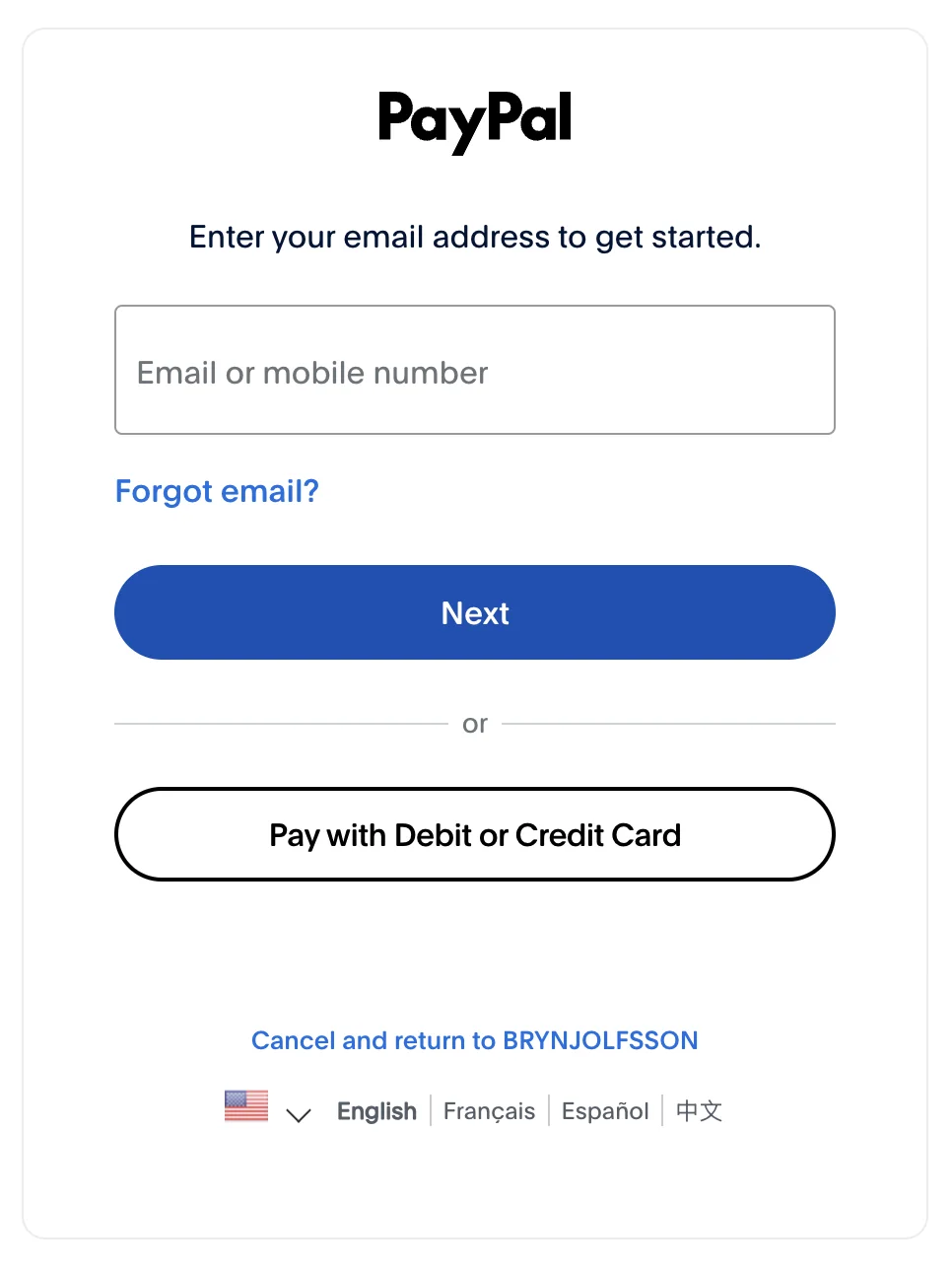 Our checkout page with the Pay button