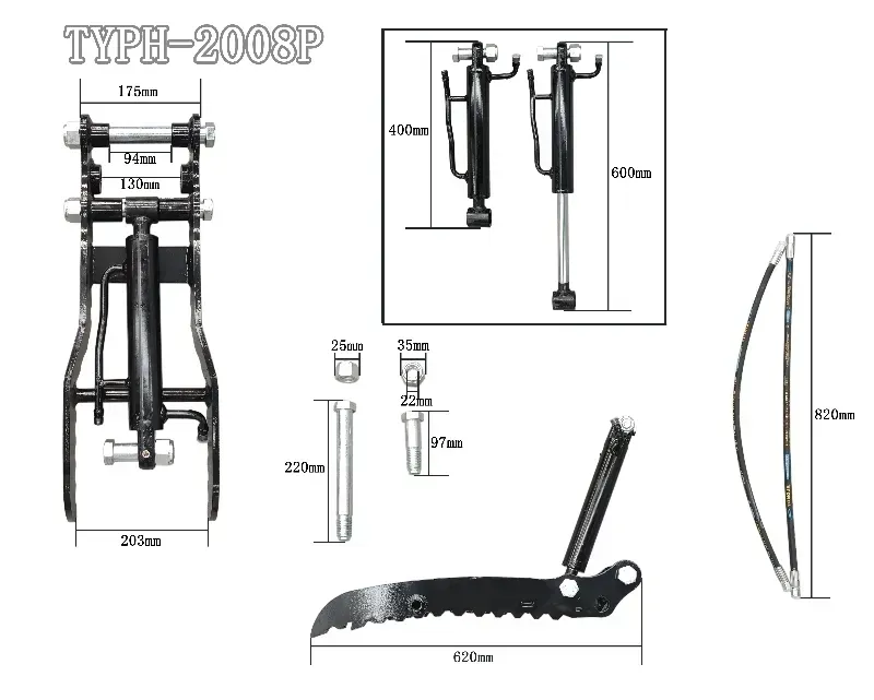 Budget Style Hydraulic Thumb Clip Attachment for Mini Excavators Digger Track Crawler