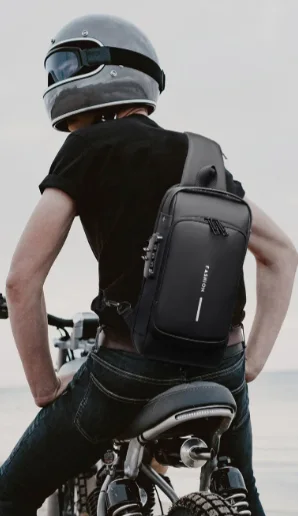 Sac à bandoulière USB multifonction antivol pour homme