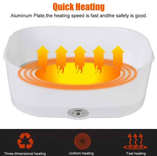 Boîte à lunch chauffée en plastique de qualité alimentaire à chauffage électrique