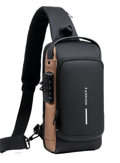 Sac à bandoulière USB multifonction antivol pour homme