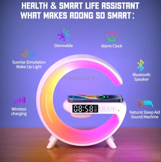 Haut-parleurs réveil, lampe G, veilleuses chargeur sans fil