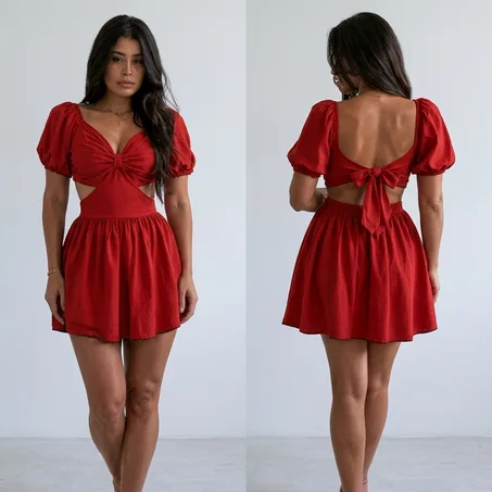 Robe Rouge Élégante❤️