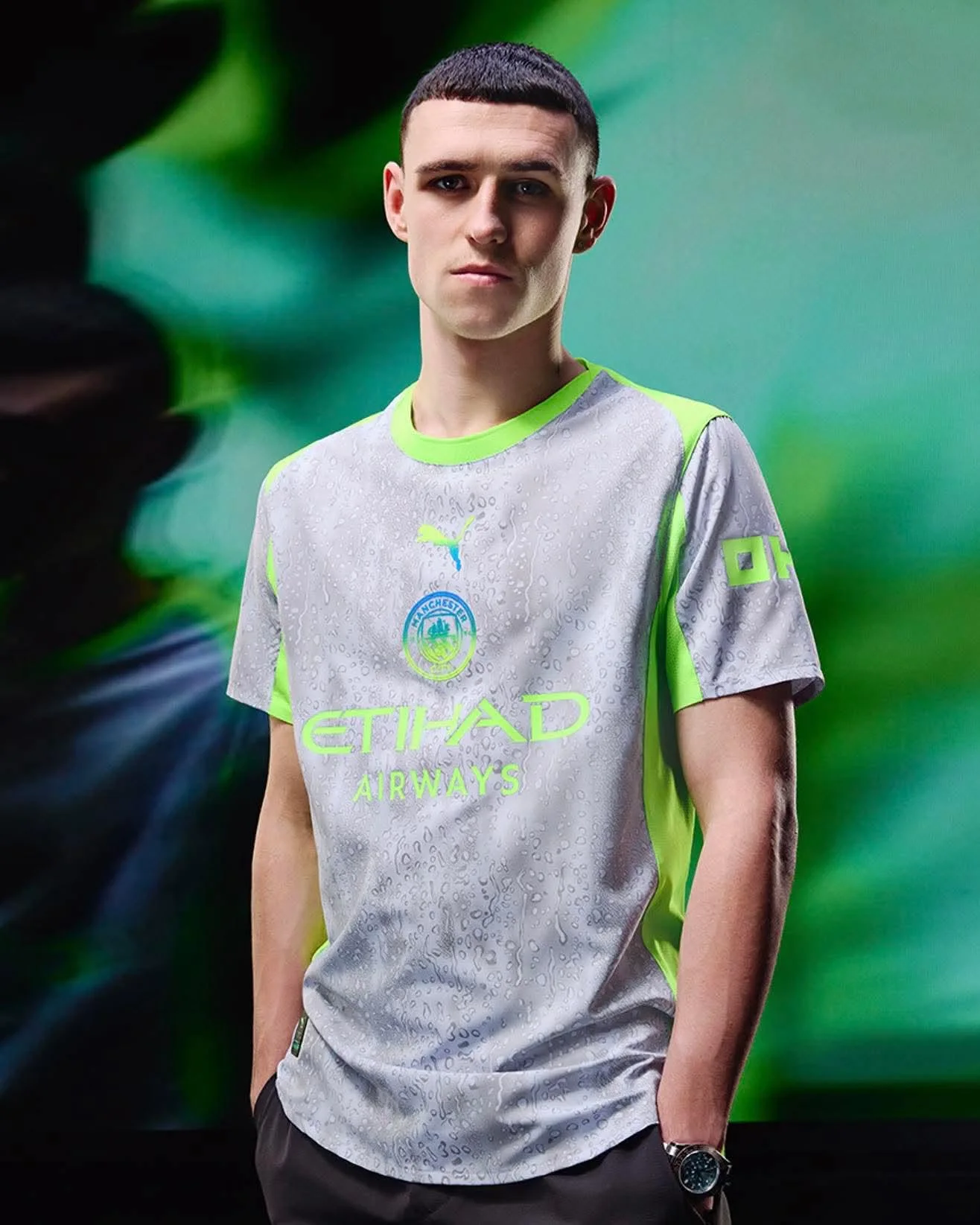 Maillot Manchester City  vert citron