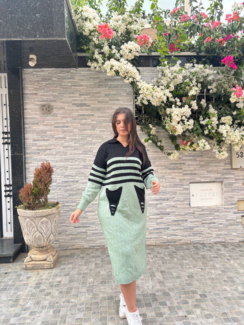 روب شتوي نسائي طويل – جيوب + خطوط + ستايل!