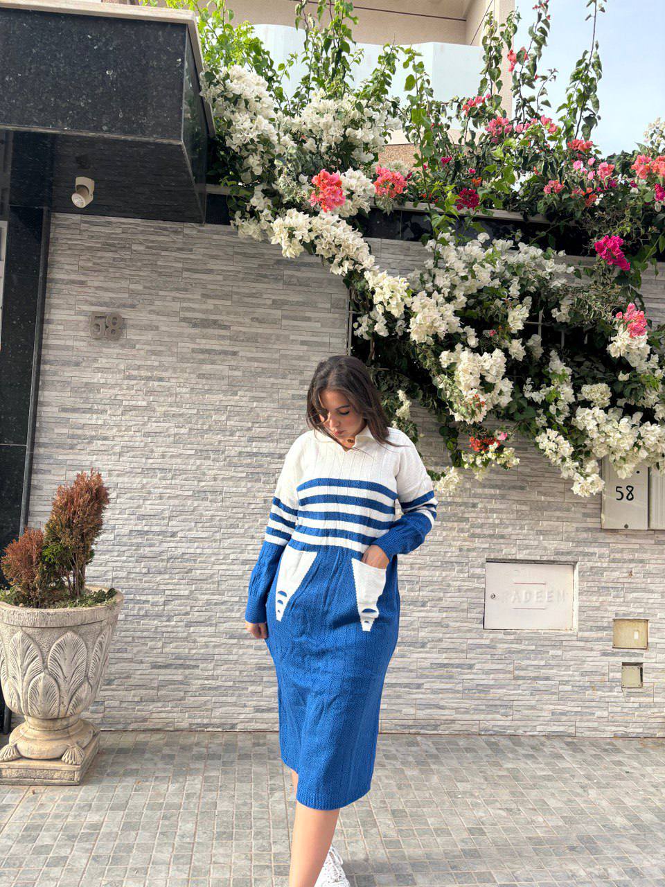 روب شتوي نسائي طويل – جيوب + خطوط + ستايل!