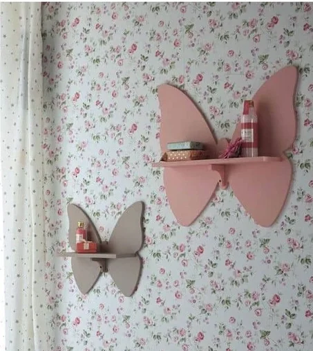 Pack De 2 étagères Papillons en bois