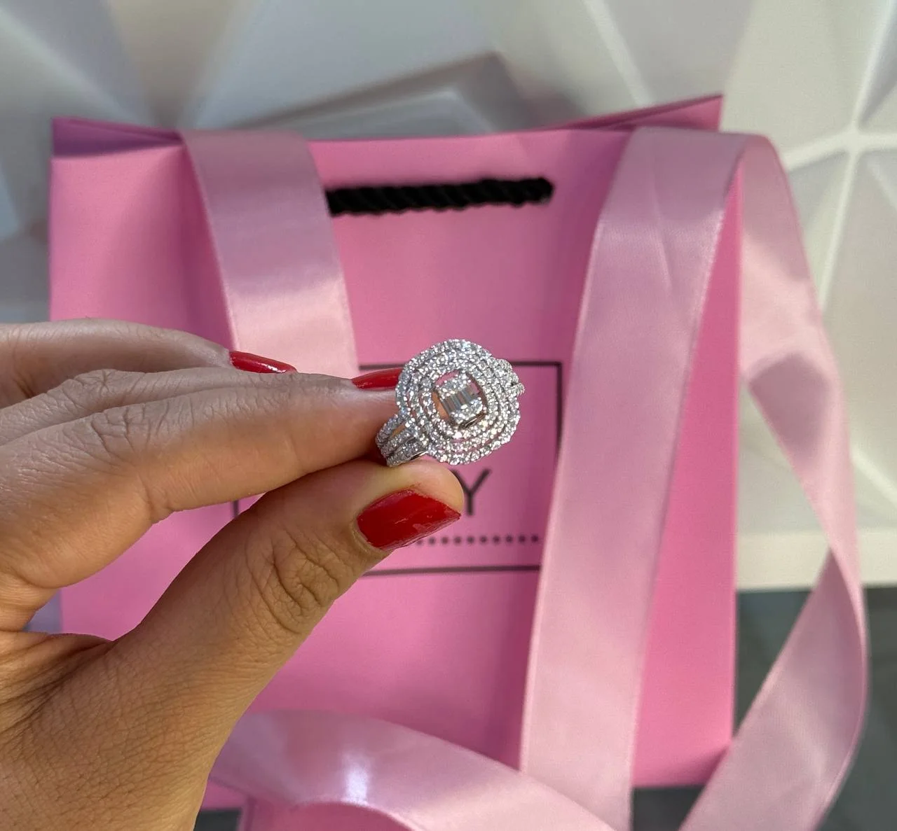 Bague En Argent 925 Rose - Taille 57 - Poids 5,89g - Occasion