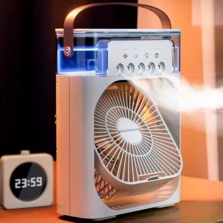 3 en 1, petit refroidisseur d'air, veilleuse LED, humidificateur