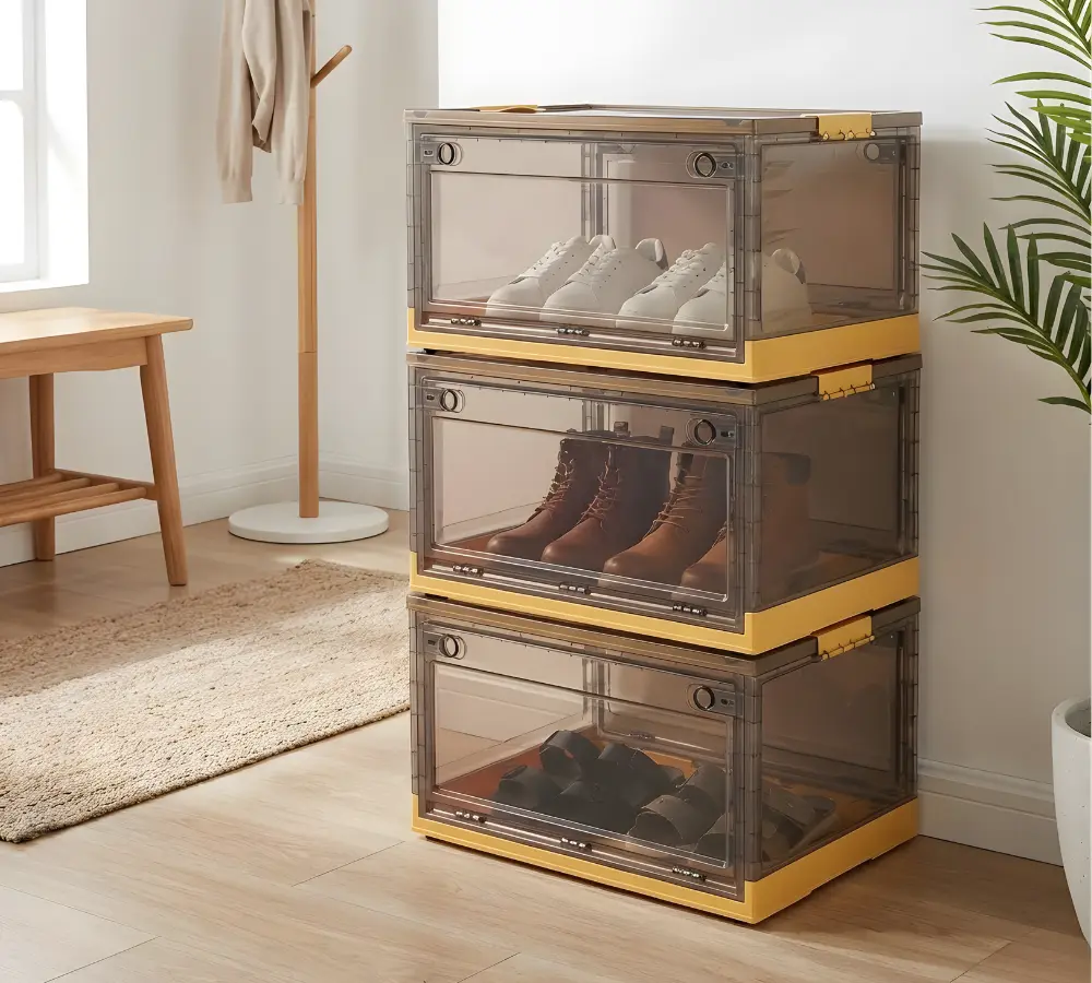 صندوق تخزين شفاف قابل للطي – الحل الذكي لتنظيم المطبخ والمنزل