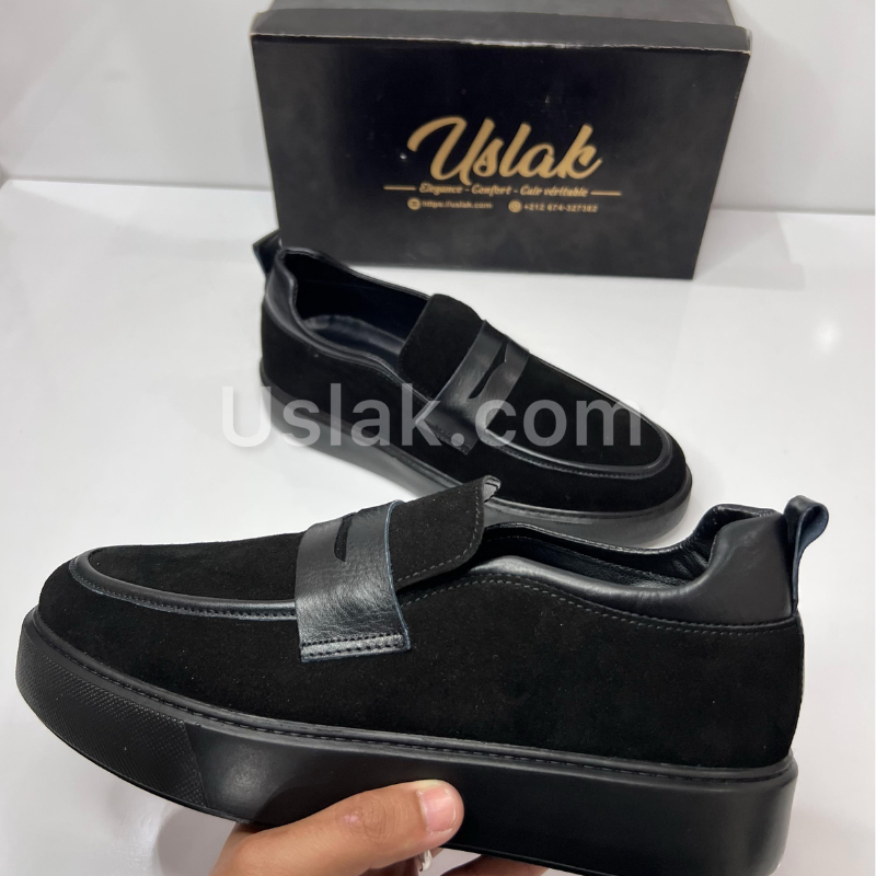 Uslak Mocassin Médicales en Daim pour Hommes