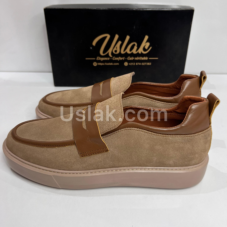 Uslak Mocassin Médicales en Daim pour Hommes
