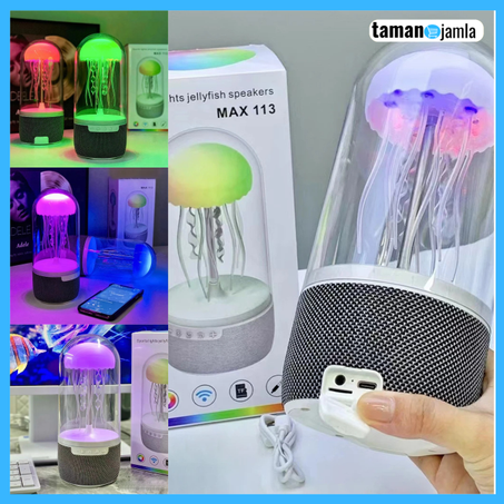 مصباح قنديل البحر مع سماعة بلوتوث – مثالي للاسترخاء، الديكور، وسماع الموسيقى بجودة عالية