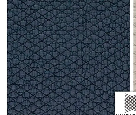 Couvre-lit  boutis double face  JERRY couleur bLEU UNIFABRICS comprend 2 Housses d'oreillers