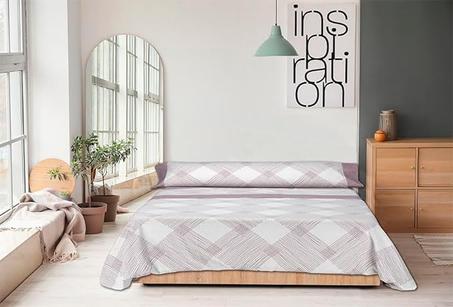 Ensemble de draps en flanelle MORA N85 couleur Lilas