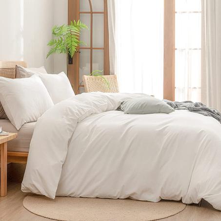 Housse Couette Blanc + Taies d'oreillers Offerts -Doux & Antiallergique 240X260 CM